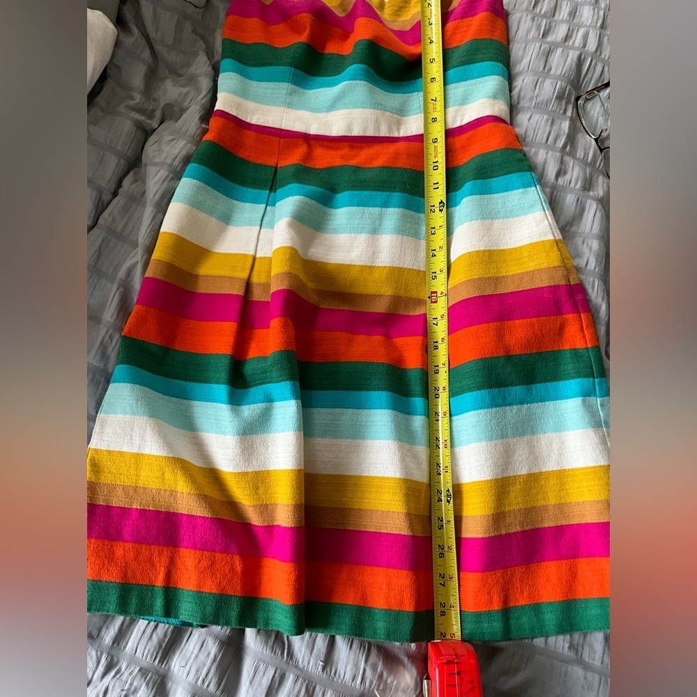 Trina Turk Y2K Rainbow Stripe Strapless Fit & Flare Dress Sz 2 MSRP $189 - Picture 12 of 13